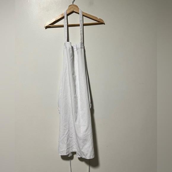 AmeriPride White Cotton Bib Apron - Adjustable Straps, Durable, Unisex - Picture 1 of 6